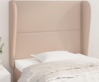 vidaXL Cabecero Con Orejas Cuero Sint&eacute;tico Capuchino 93x23x118/128 Cm Vidaxl