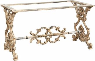 Biscottini International Base gambe tavolo da giardino Struttura in ferro pieno e ghisa, ideale per interno ed esterno Piani pietra marmo vetro legno