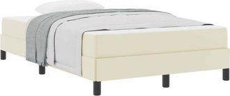 vidaXL Bed Frame with Mattress Cream 120 x 200 cm Fabric vidaXL