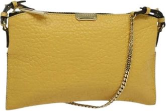 Burberry Pre-owned Cross Body Bags, female, Yellow, Size: ONE SIZE Pre-owned Leather shoulder-bags