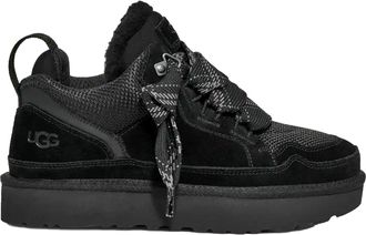UGG Lowmel Black Low-Top Suede Sneakers
