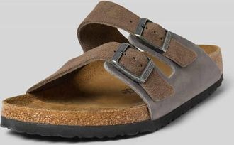 Birkenstock Sandalette aus Leder Modell Arizona in Mittelgrau, Größe 40