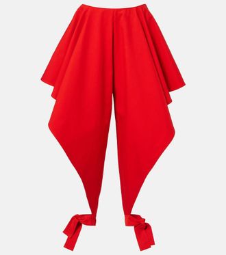 Alaia Ruffled cotton gabardine tapered pants
