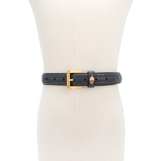 Kurt Geiger Quilted Kensington Leather Belt in Grey at Nordstrom, Size Medium