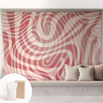 Tulup Carta Da Parati In Vlies Decorativa Per Pareti - Con Motivi Moderni - Con Colori Intensi - Per Ufficio Linee Ondulate 208x146 Cm