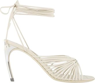 Ferragamo Witte Leren Cage Sandalen - Dames - Sandalen met hakken - Wit - 35 EU - Leer - Schoenen