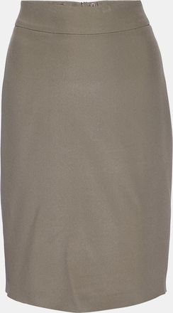 Armani Brown Silk Crepe Pencil Skirt