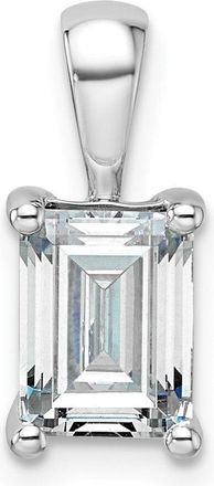 Diamond2Deal 14k White Gold 1 1/2 Ct Emerald Cut Lab Grown Diamond Pendant
