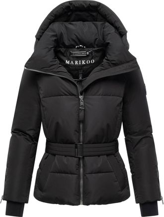 Marikoo dames gewatteerde jas Aleyna met tailleceintuur & magneetsluitingen