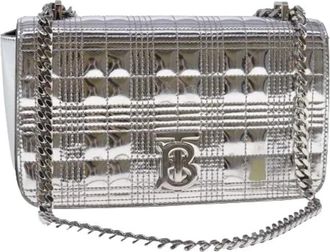 Burberry Pre-owned Cross Body Bags, female, Gray, Size: ONE SIZE Pre-owned Vintage Patent Leather Shoulder Bag