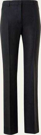 Akris Marilyn Wool Stretch Flannel Bootcut-Leg Ankle Pants