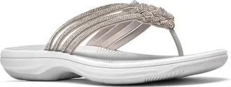 Clarks Breeze Gem Flip Flop in Silver at Nordstrom Rack, Size 10