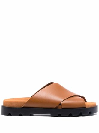 Camper Brutus crossover-strap leather sandals - Brown