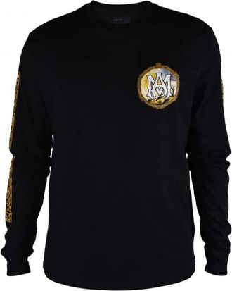Amiri Tops, Heren, Zwart, M, Katoen, Alchemy Frame Long Sleeve T-Shirt
