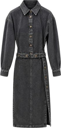 Akep Vestido Camisero Largo de Mezclilla - Dresses - Mujer - Gris - XS