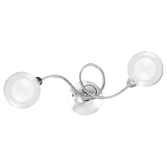 Netlighting BLOG 2 Light Multi Arm Semi Flush Ceiling light Chrome 42x15x14cm in Silver | Size: 42 x 15 x 14 cm