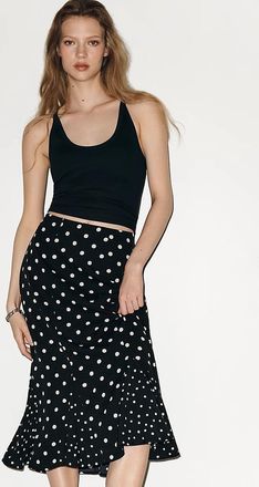 Maeve Godet Flare Midi Skirt