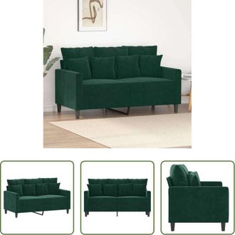 vidaXL Divano in velluto - Divano a 2 Posti Verde Scuro 120 cm in Velluto