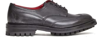 Trickers Bourton Derby - Heren - Veterschoenen - Zwart - 43 EU - Leer - Schoenen