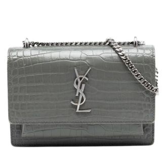 Saint Laurent Pre-owned Cross Body Bags, female, Gray, Size: ONE SIZE Pre-owned The Sunset Shoulder Bag