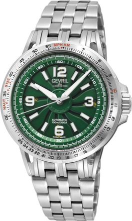 Gevril Group Wind Master Automatic Green Dial Mens Watch 49301B