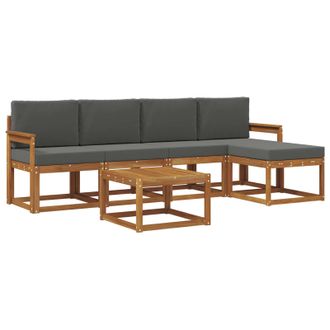 vidaXL Conjunto De Sof&aacute;s De Exterior 6 Pcs Natural Y Antracita Vidaxl