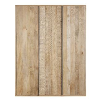 Maisons du monde Armario de 3 puertas con grabado 145 cm