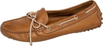 Tod's Tods Brown Leather Bow Slip On Loafers