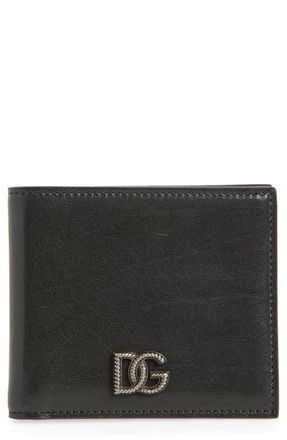 Dolce & Gabbana DG Logo Leather Bifold Wallet in Black at Nordstrom