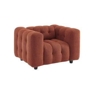 Sweeek Sill&oacute;n tapizado en tejido borreguito, terracota