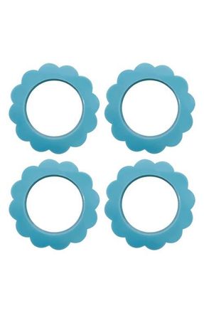 Mariposa Scallop Set of 4 Napkin Rings in Teal at Nordstrom