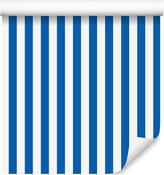 OEM Carta Da Parati A Righe Blu, Bianche E Azzurre Per Soggiorno E Camera Da Letto, 50x1000 Cm