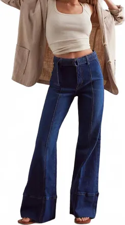 Free People Ryla A Line Jean In Dreamscape Blue