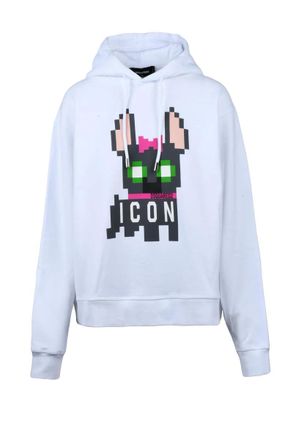 Dsquared2 Cropped White Hoodie