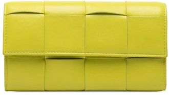 Bottega Veneta Pre-owned Wallets, female, Green, Size: ONE SIZE Pre-owned Maxi Intrecciato Leather Long Wallet