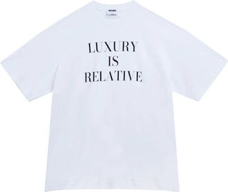 Moschino Luxury Is Relative Oversized T-Shirt - Heren - T-shirts - Wit - XL - Katoen - Tops