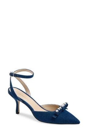 Stuart Weitzman Luella Ankle Strap Pump in Dark Blue at Nordstrom Rack, Size 9.5