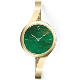 Vanna Claire Gemstone Watch in Green Jade-Gold at Nordstrom