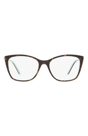 Tiffany & Co. 54mm Square Optical Glasses in Havana/blue at Nordstrom