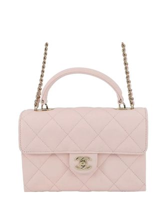 Chanel 2021-2025 CC Quilted Caviar Top Handle Bag satchel - Roze