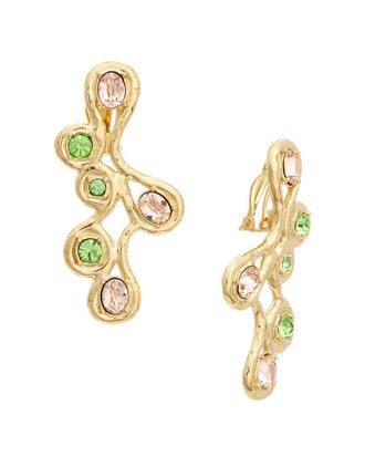 Oscar De La Renta Round Crystal Earrings