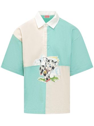 Kenzo Multicolor Graphic Shirt Collar Polo