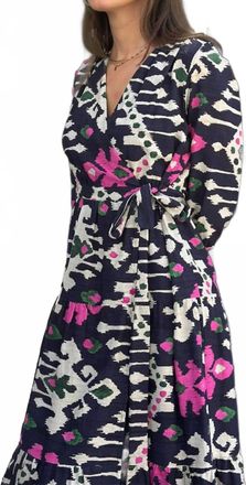 Vilagallo Veronica Maxi Dress In Black Multi