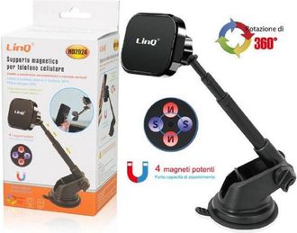 Trade Shop Trade Shop - Supporto Da Auto Universale Per Smartphone A Ventosa Magnetico Girevole Hd2024