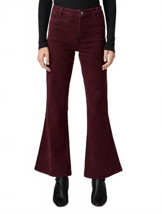 Paige Marlow Skimmer Flare Jeans In Vintage Dark Oxblood