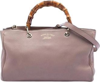 Gucci Pre-owned Handbags, female, Brown, Size: ONE SIZE Pre-owned Bamboo Shopper Satchel