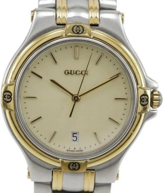 Gucci Pre-owned 9040M roestvrijstalen horloge - Heren - Vintage Horloges - Veelkleurig - ONE Size - Vintage