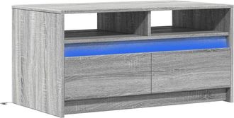 vidaXL Coffee Table with LED Lights Grey Sonoma Engineered Wood vidaXL