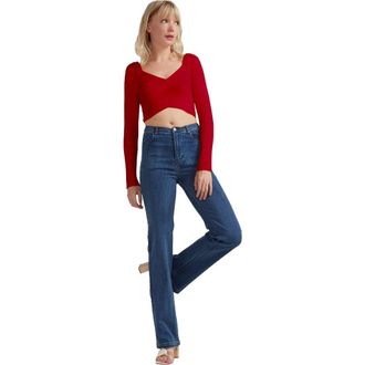 Belle & Bloom Forget Me Not Knit Crop in Red at Nordstrom, Size Medium Au