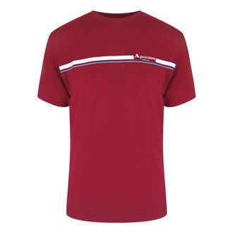 Aquascutum Active Katoenen Gestreept Bordeauxrood T-shirt